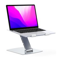 WOCBUY Laptop Stand for Desk, Aluminum Adjustable Foldable Laptop Riser Mount, Ergonomic Computer Notebook Stand Compatible with MacBook Air Pro, Dell, Samsung, HP, 10-16"