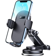Car Phone Holder, WOCBUY Phone Holder for Car Dashboard & Windshield, [Strong Suction] Universal Car Mount Phone Holder Compatible with iPhone 13 Pro Max/12/11/XS/8 and More
