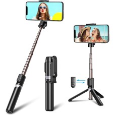 Selfie Stick, WOCBUY Bluetooth Selfie Stick Tripod, Extendable 3 in 1 Aluminum Phone Tripod Selfie Stick with Wireless Remote Compatible with 13 Pro/13/12/11/8, Galaxy Note 20/10 Plus & More